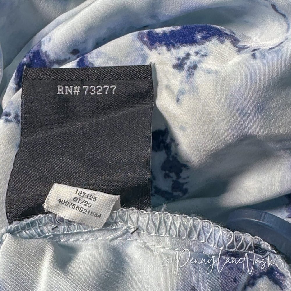 Rock & Republic Tie Dye Tie-Waist Shirt Dress Blue/White - Picture 8 of 13